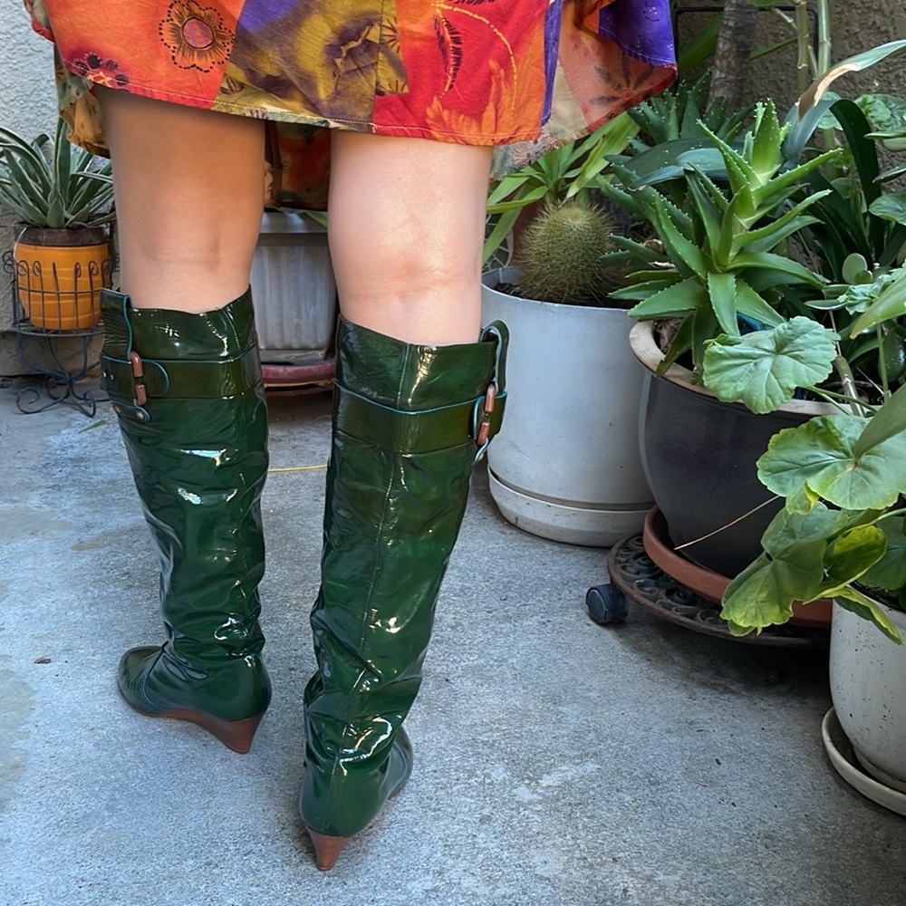 Vintage dark teal Chloe leather boots - Picture 10 of 16